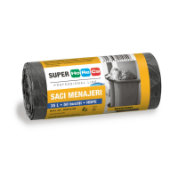 Saci menajeri 35 litri, SUPERHORECA, negri,50 bucati, HDPE