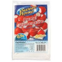Pungi alimentare, ldpe, 0.5 kg, 17 cm x 24 cm, 100 buc/set, SH