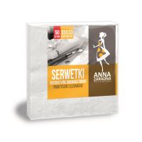 Servetele de masa, 33X33, ANA, 50 bucati, ALB,2 straturi