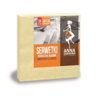 Servetele de masa, 33X33, ANA, 20 bucati, galben pastel, 3 straturi