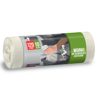 Saci menajeri segregare sticla transparenta,120 L,10 bucati, Ana, LDPE, alb