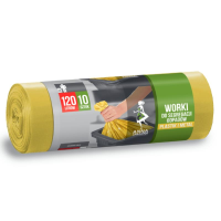 Saci menajeri segregare plastic si metal,120 L,10 bucati, Ana, LDPE, galben