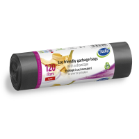 Saci menajeri ecologici cu snur, 120 Litri, 5 bucati, LDPE, Stella