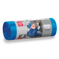 Saci menajeri ultrarezistenti, 120 Litri, 10 bucati, LDPE, albastru, cu urechi , multitop, Ana