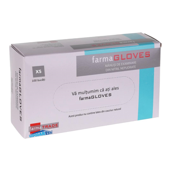 Manusi nitril, ALBASTRU #XS, farmaGloves100 buc