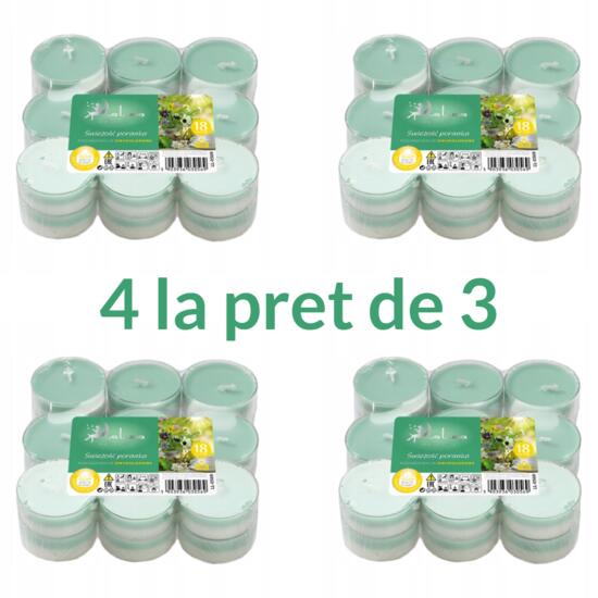 Set 4 x 18 Lumânări Prospețimea Dimineții - Promo 3+1