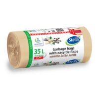 Saci menajeri 35 litri, Stella, parfumati cu urechi  VANILLA LATTE,24 bucati pe rola