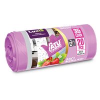 Saci Menajeri parfumati 35 L, Luxia cu Căpșuni 20 bucati– Rezistență și Design Colorat pentru Casă