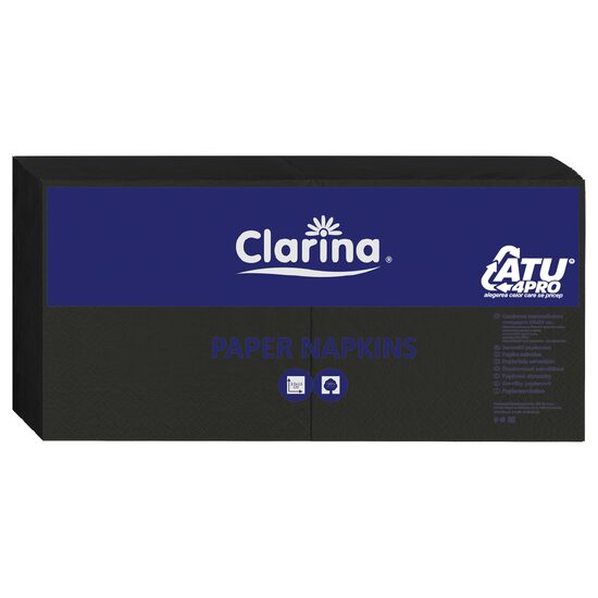 Șervețele Clarina 33x33cm negre, bordurate – 250 buc