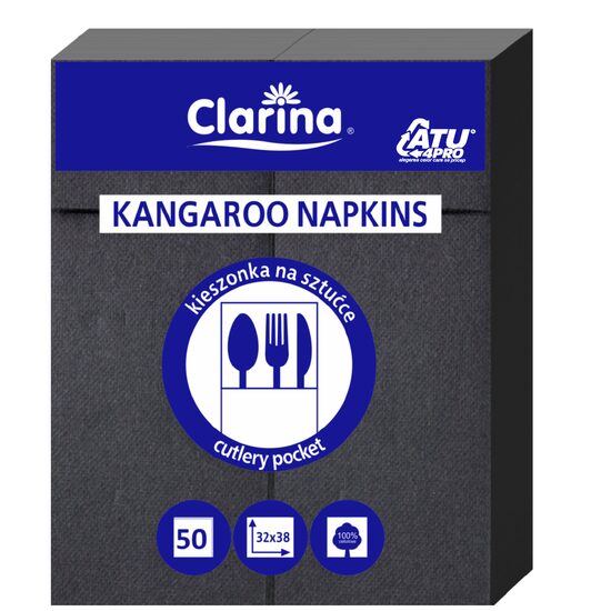 Șervețele Kangur Clarina 32x38cm negre – 50 buc