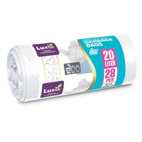 Saci menajeri albi cu vanilie 20L, 28 buc LUXIA, cu urechi