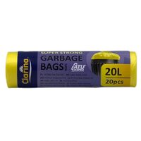 Saci menajeri Clarina HDPE 20L, 20 buc, galbeni 46x50