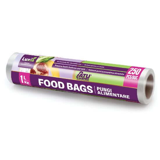 Pungi alimentare Luxia 3L/kg, 250 buc, HDPE