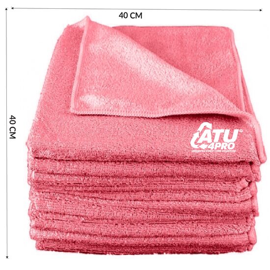 Lavete microfibră Clarina roșii 5 buc 40x40