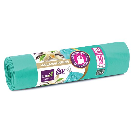 Saci menajeri LUXIA 60L cu snur Vanilla Blue 10 buc