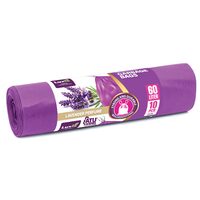 Saci menajeri LUXIA 60L cu snur Lavanda 10 buc mov