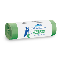 Saci menajeri ultrarezistenti 240 litri, 10 bucati, LDPE, VERDE