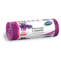 Saci menajeri parfumati 120 Litri, 10 bucati, LDPE, mov cu lavanda, cu urechi , multitop, Stella